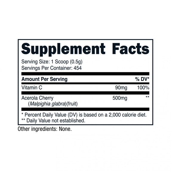 Nutricost Pure Acerola Cherry Vitamin C Powder - 0.5 LB - Non-GMO & Gluten-Free
