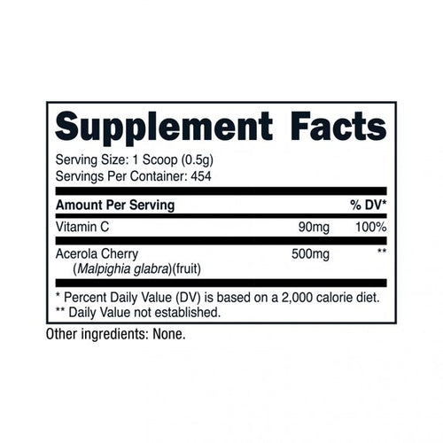 Nutricost Pure Acerola Cherry Vitamin C Powder - 0.5 LB - Non-GMO & Gluten-Free